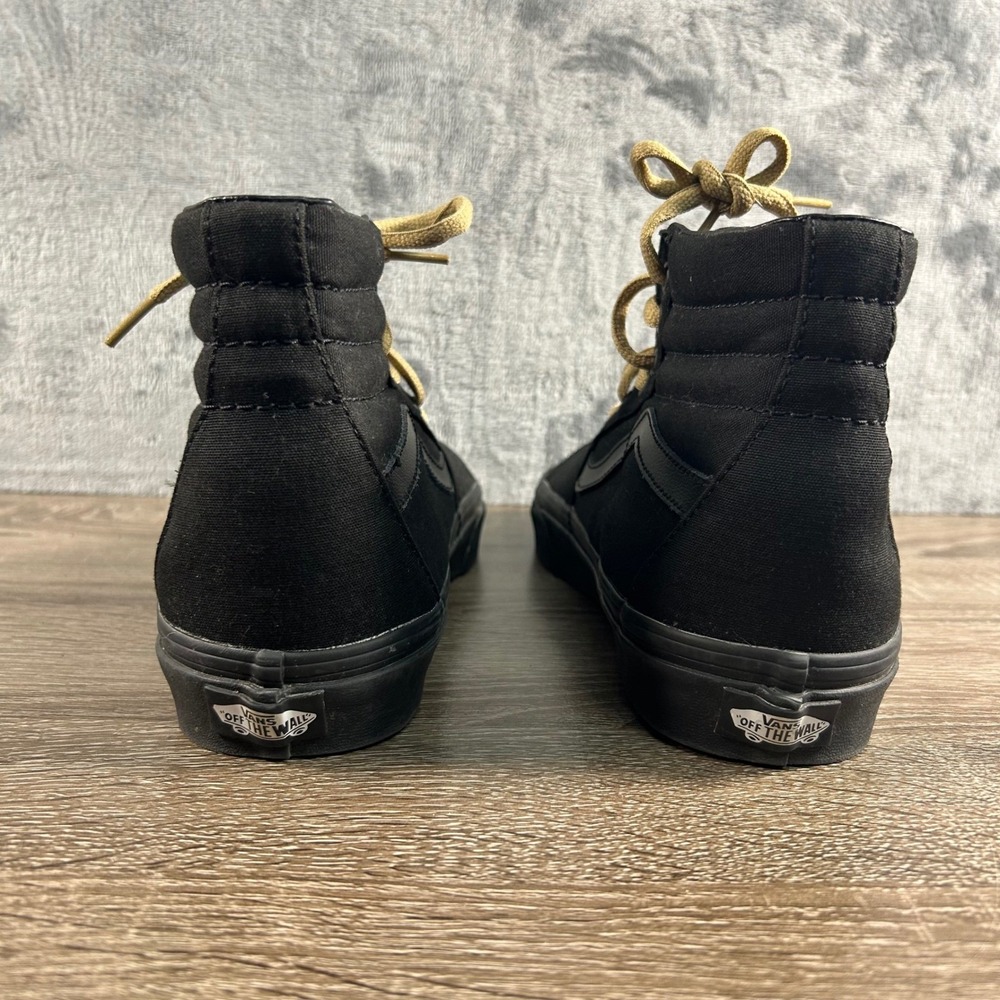 Vans SK8 Hi High Top Sneakers‎ Black Canvas Gum Sole Men 8 Women 9.5 Casual - Picture 7 of 8